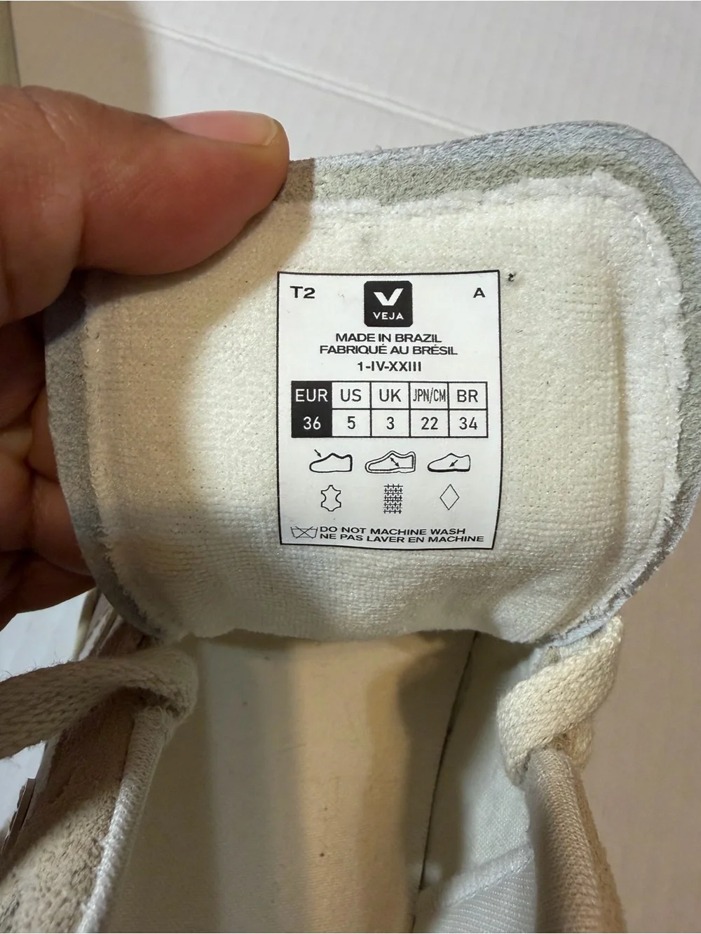 Veja Low-Top Sneakers in Cream and Beige